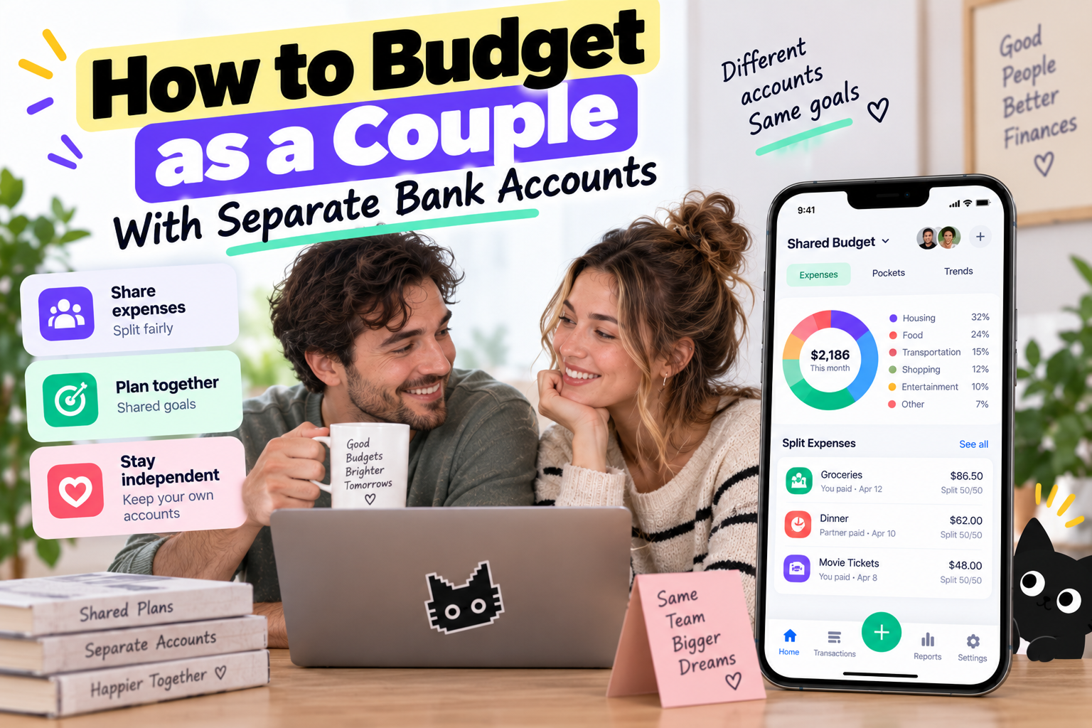 Cover image for How to Budget as a Couple With Separate Bank Accounts